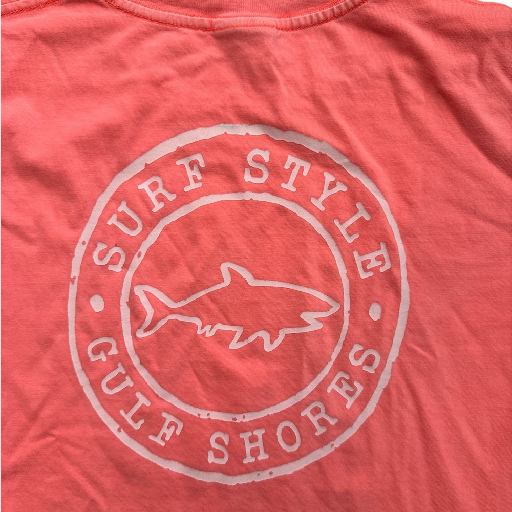 Gulf Shores Surf Style Youth Boys Short Sleeve Size L 14-16 Fishing T-Shirt